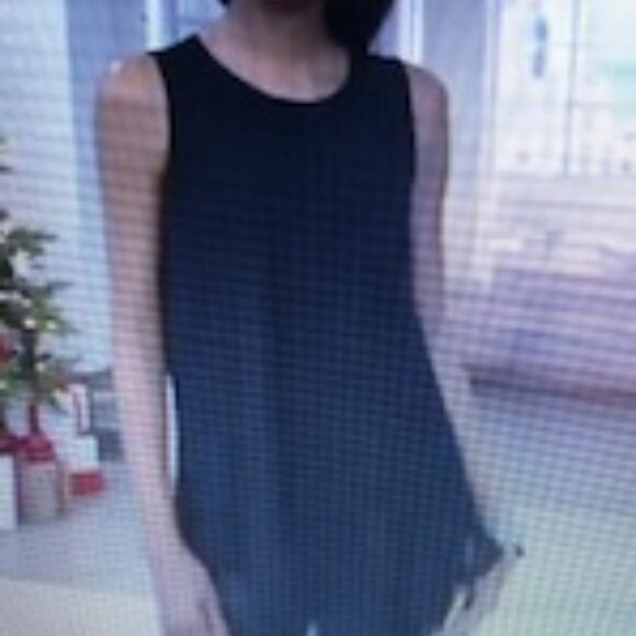 Susan Graver Fully Lined Sheer Chiffon Scarf Top - L - Picture 1 of 12